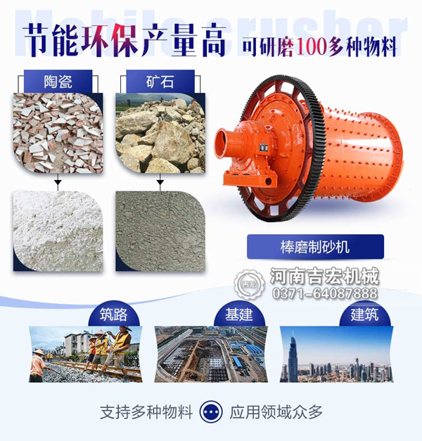 河卵石制砂棒磨機(jī)工作原理及性能優(yōu)勢(shì)簡(jiǎn)介
